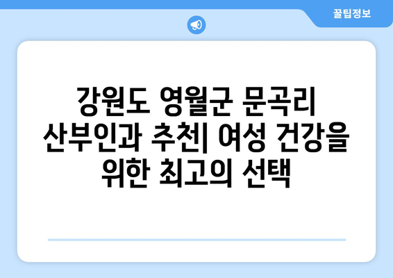 강원도 영월군 문곡리 산부인과 추천| 여성 건강을 위한 최고의 선택 | 산부인과, 여성의학, 진료, 검진, 영월