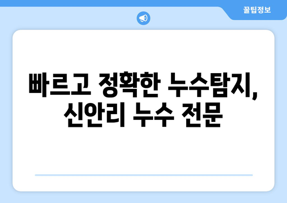 강원도 고성군 신안리 누수 해결 전문 업체 | 누수탐지, 누수공사, 24시간 출동